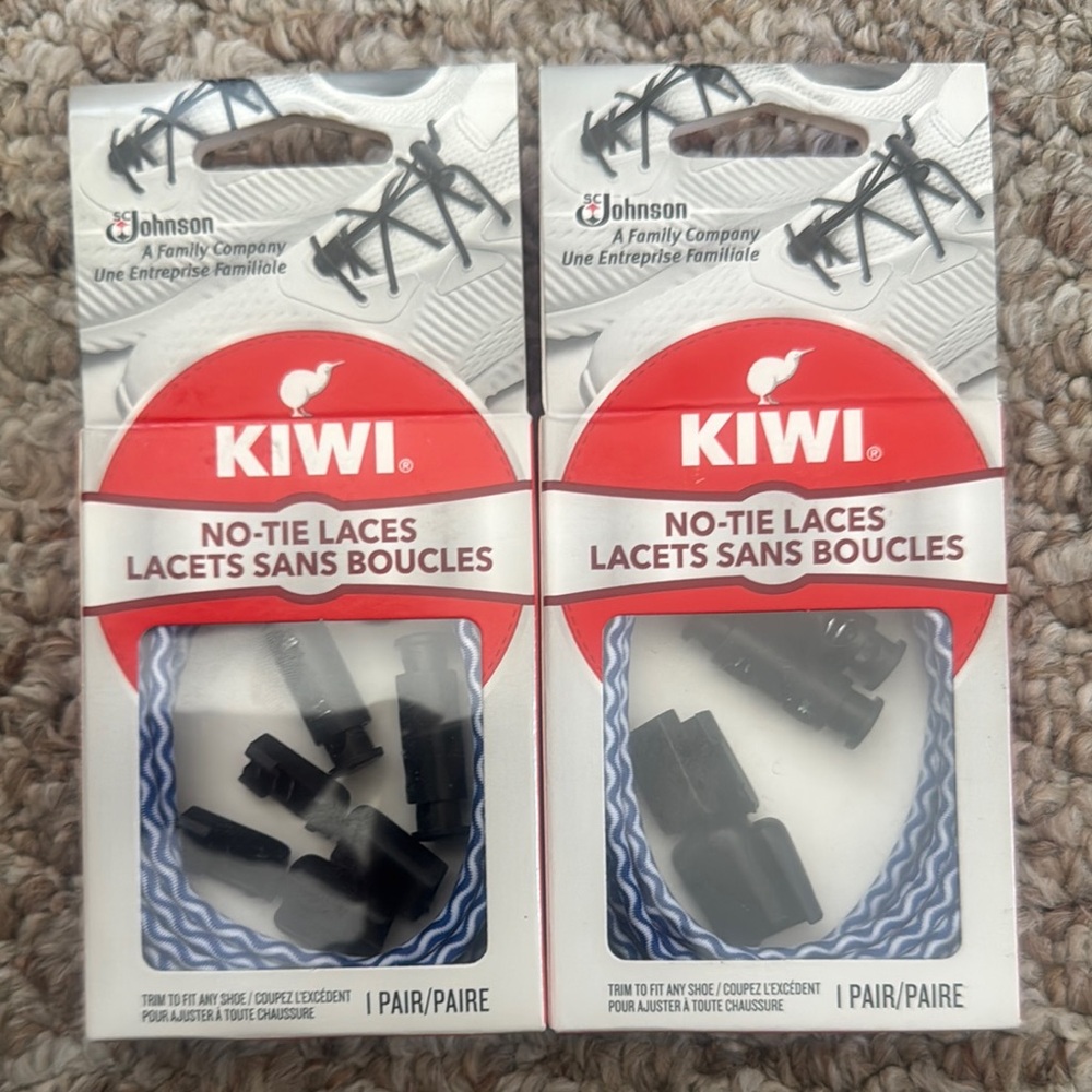 KIWI No-Tie Laces Blue and White